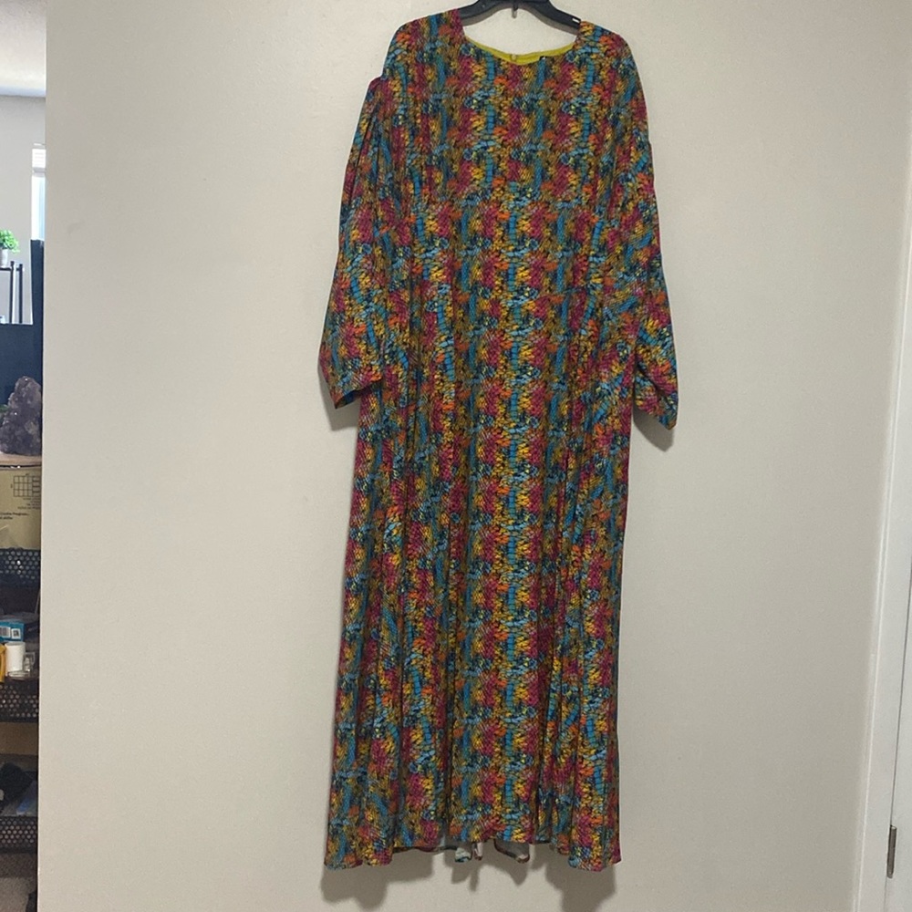 Modestly Cupcake Maxi Long Sleeve Snakeskin Designer Full Coverage Dress - Sz 3X